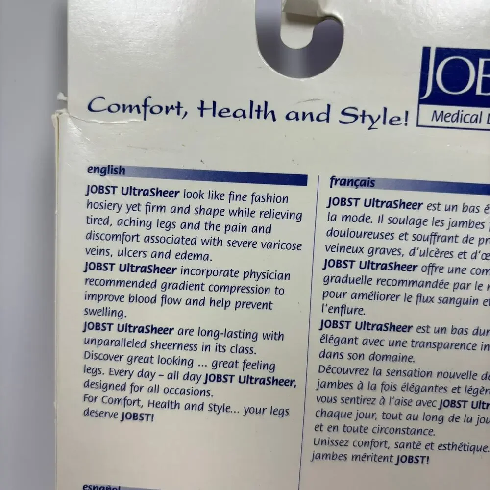 Jobst Compression Stockings 30-40 mmHg Small Knee High Ultra Sheer Silky Beige